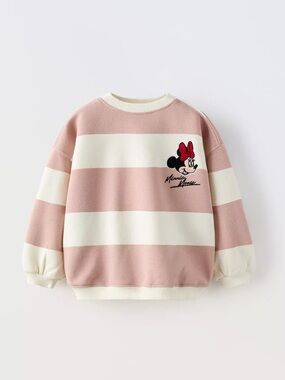 Zara Striped Minnie Mouse Disney Sweatshirt